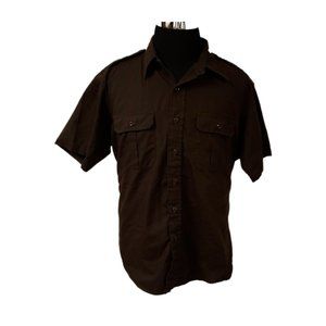 Propper International Mens XL Brown Battle Tested  Short Sleeve Rip Stop Shirt